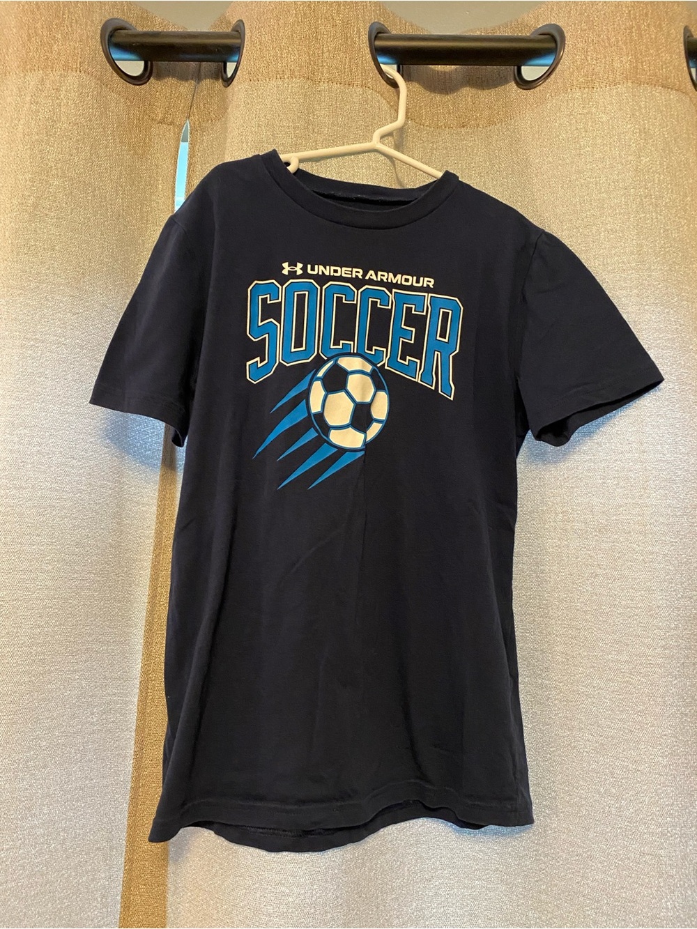 Under Armour Kids Navy Blue Soccer Graphic Tee, Size YMD!